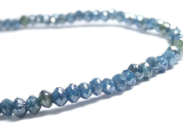 [Video][One of a kind] [1mm hole] Blue Diamond Faceted Button Roundel Bracelet NO.2