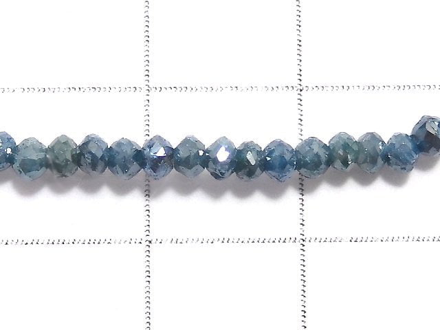 [Video][One of a kind] [1mm hole] Blue Diamond Faceted Button Roundel Bracelet NO.3