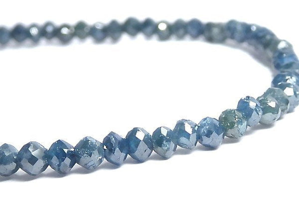 [Video][One of a kind] [1mm hole] Blue Diamond Faceted Button Roundel Bracelet NO.4