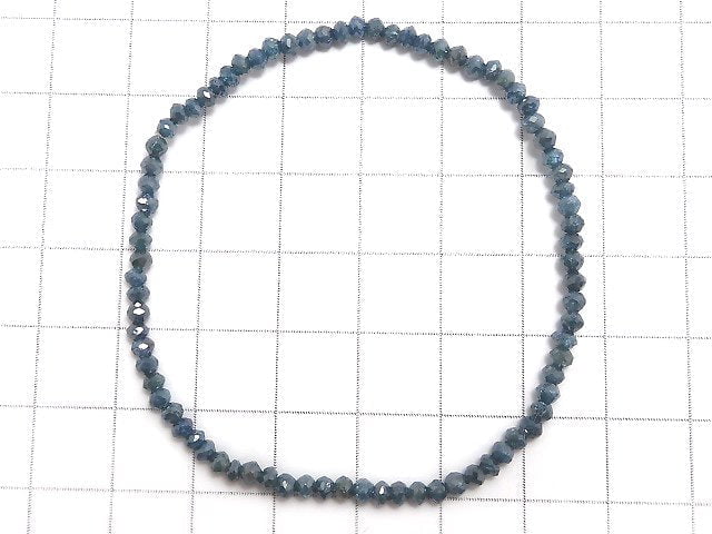 [Video][One of a kind] [1mm hole] Blue Diamond Faceted Button Roundel Bracelet NO.5