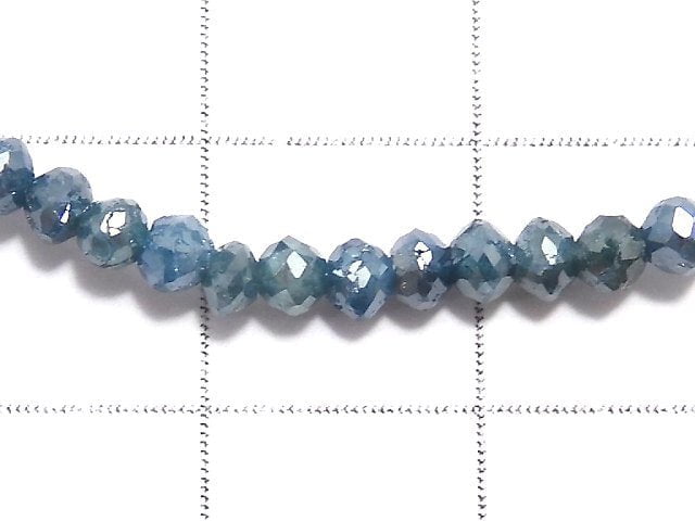 [Video][One of a kind] [1mm hole] Blue Diamond Faceted Button Roundel Bracelet NO.6