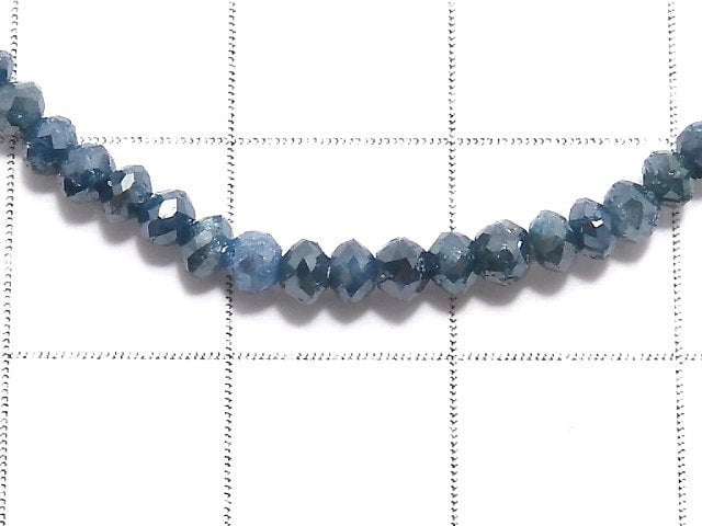 [Video][One of a kind] [1mm hole] Blue Diamond Faceted Button Roundel Bracelet NO.7