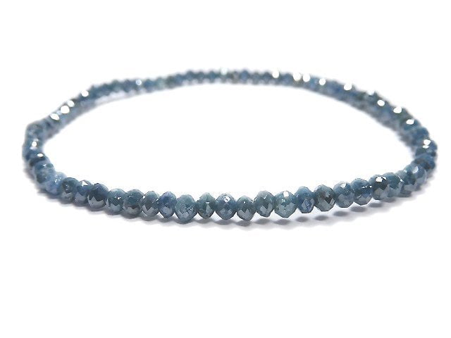 [Video][One of a kind] [1mm hole] Blue Diamond Faceted Button Roundel Bracelet NO.7