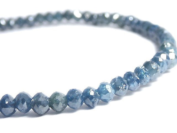 [Video][One of a kind] [1mm hole] Blue Diamond Faceted Button Roundel Bracelet NO.9