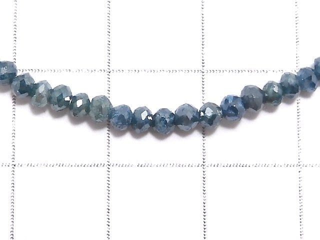 [Video][One of a kind] [1mm hole] Blue Diamond Faceted Button Roundel Bracelet NO.9