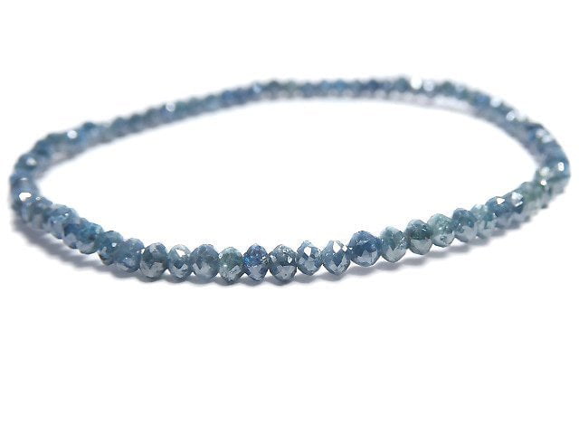 [Video][One of a kind] [1mm hole] Blue Diamond Faceted Button Roundel Bracelet NO.9