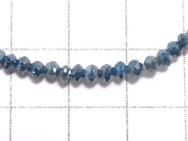 [Video][One of a kind] [1mm hole] Blue Diamond Faceted Button Roundel Bracelet NO.10