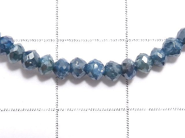 [Video][One of a kind] [1mm hole] Blue Diamond Faceted Button Roundel Bracelet NO.11