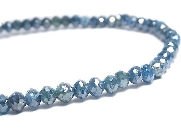 [Video][One of a kind] [1mm hole] Blue Diamond Faceted Button Roundel Bracelet NO.12