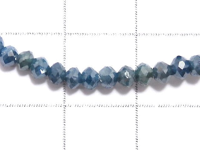 [Video][One of a kind] [1mm hole] Blue Diamond Faceted Button Roundel Bracelet NO.12