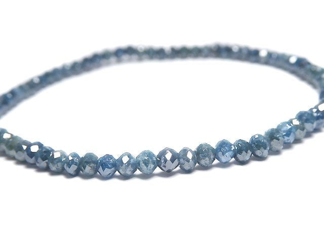 [Video][One of a kind] [1mm hole] Blue Diamond Faceted Button Roundel Bracelet NO.12