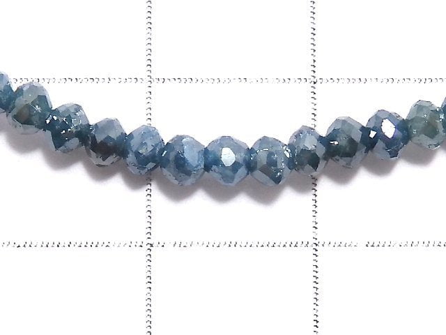 [Video][One of a kind] [1mm hole] Blue Diamond Faceted Button Roundel Bracelet NO.13