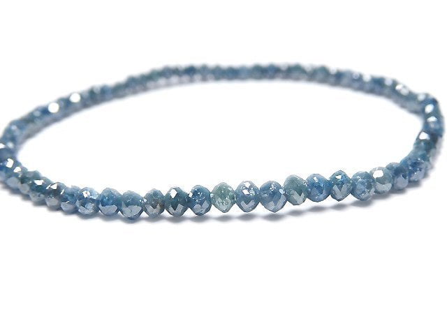 [Video][One of a kind] [1mm hole] Blue Diamond Faceted Button Roundel Bracelet NO.13