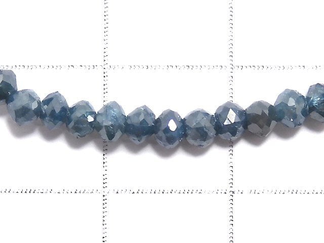 [Video][One of a kind] [1mm hole] Blue Diamond Faceted Button Roundel Bracelet NO.14