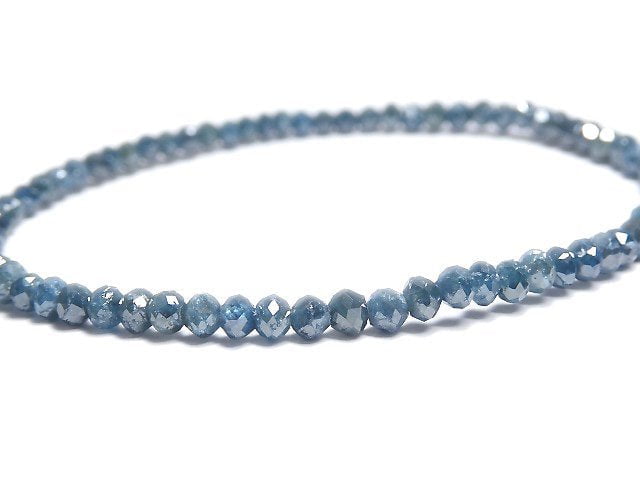 [Video][One of a kind] [1mm hole] Blue Diamond Faceted Button Roundel Bracelet NO.14