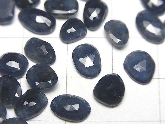 [Video]High Quality Blue Sapphire AAA- Loose stone Freeform Single Sided Rose Cut 5pcs