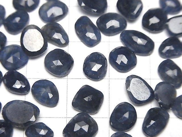 [Video]High Quality Blue Sapphire AAA- Loose stone Freeform Single Sided Rose Cut 5pcs