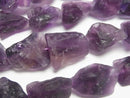 [Video] Purple Fluorite Rough Rock Nugget [M size] Dark color 1 strand beads (aprx.15inch/37cm)