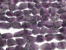 [Video] Purple Fluorite Rough Rock Nugget [M size] Dark color 1 strand beads (aprx.15inch/37cm)
