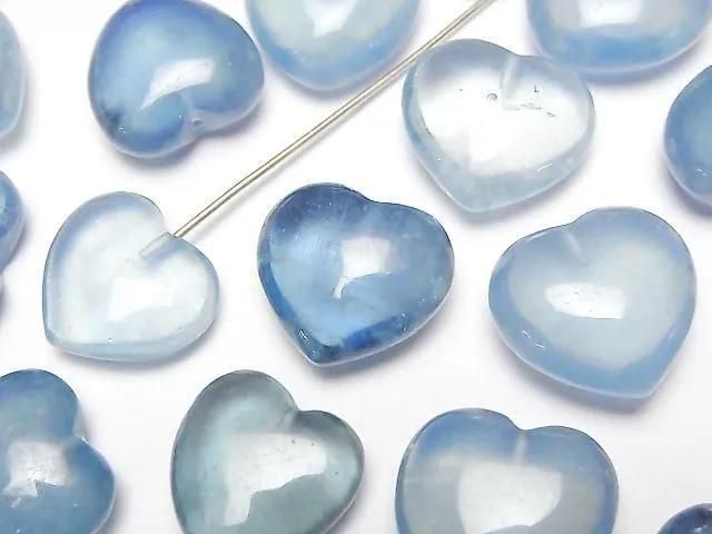 [Video]Aquamarine AAA Half Drilled Hole Heart 13-16mm 1pc