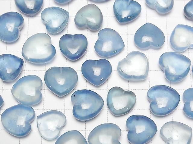 [Video]Aquamarine AAA Half Drilled Hole Heart 13-16mm 1pc