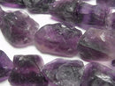 [Video] Purple Fluorite Rough Rock Nugget [L size] dark color 1 strand beads (aprx.15inch/37cm)
