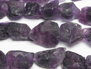 [Video] Purple Fluorite Rough Rock Nugget [L size] dark color 1 strand beads (aprx.15inch/37cm)