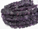[Video] Purple Fluorite Rough Rock Nugget [L size] dark color 1 strand beads (aprx.15inch/37cm)