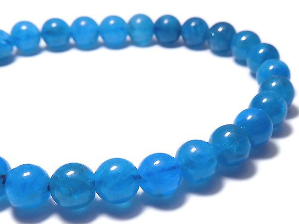 [Video][One of a kind] Blue Apatite Round 6mm Bracelet NO.11