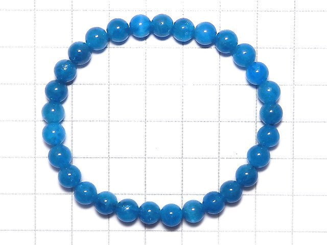 [Video][One of a kind] Blue Apatite Round 6mm Bracelet NO.11