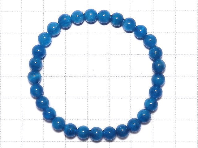 [Video][One of a kind] Blue Apatite Round 6mm Bracelet NO.14