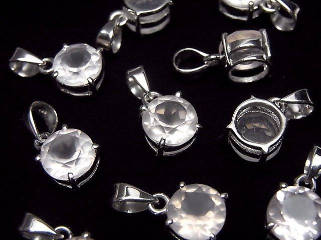 [Video]High Quality Rose Quartz AAA Round Faceted 8x8mm Pendant Silver925