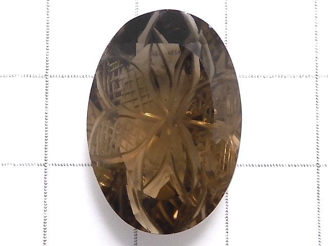 [Video][One of a kind] High Quality Smoky Quartz AAA Loose stone Carved Faceted 1pc NO.59