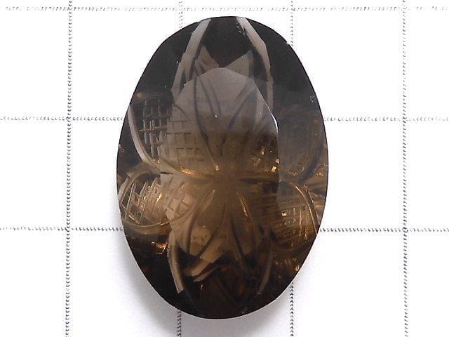 [Video][One of a kind] High Quality Smoky Quartz AAA Loose stone Carved Faceted 1pc NO.60