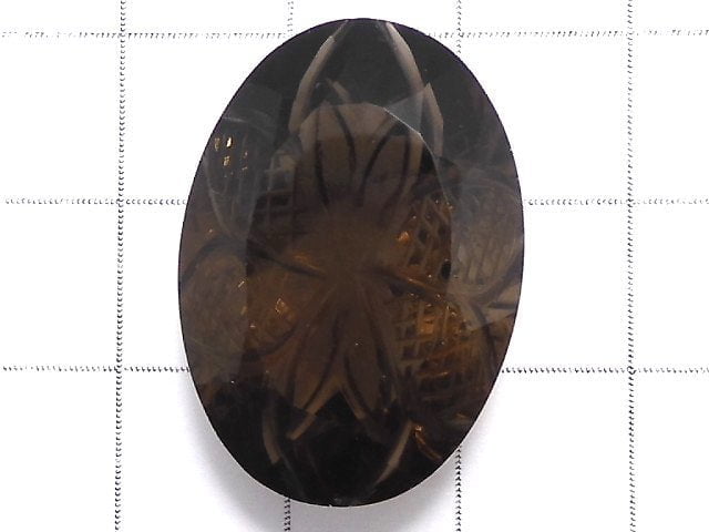 [Video][One of a kind] High Quality Smoky Quartz AAA Loose stone Carved Faceted 1pc NO.64