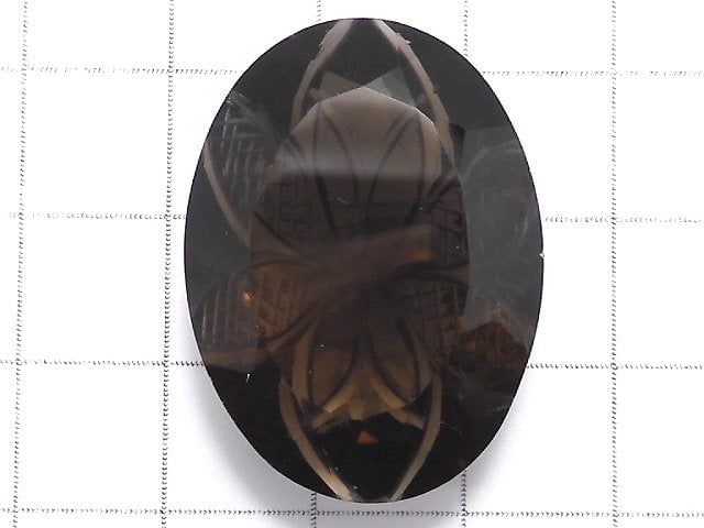 [Video][One of a kind] High Quality Smoky Quartz AAA Loose stone Carved Faceted 1pc NO.69