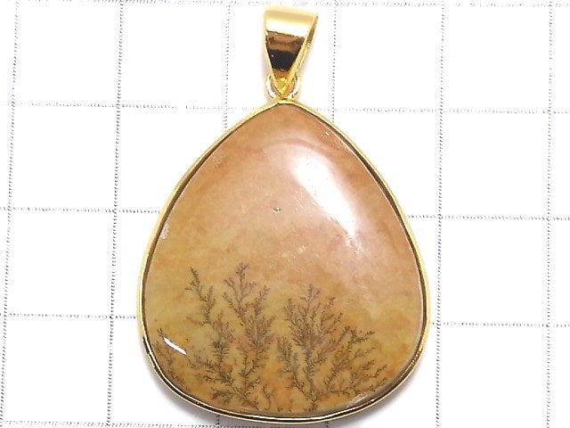 [Video][One of a kind] Dendrite Jasper Pendant 18KGP NO.61