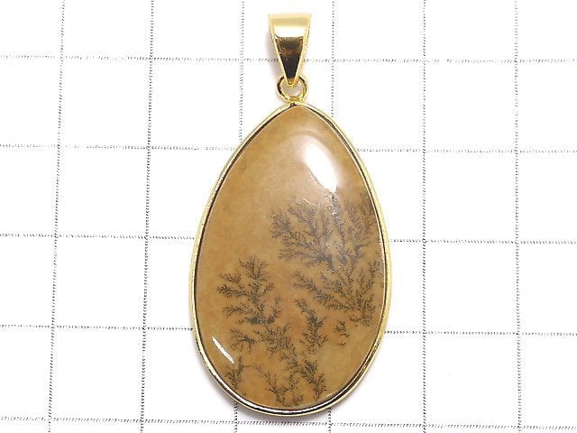 [Video][One of a kind] Dendrite Jasper Pendant 18KGP NO.62