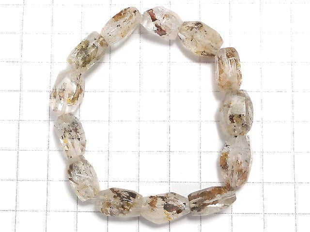 [Video][One of a kind] Oil in Quartz Faceted Nugget Bracelet NO.112