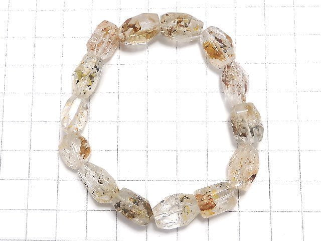 [Video][One of a kind] Oil in Quartz Faceted Nugget Bracelet NO.113