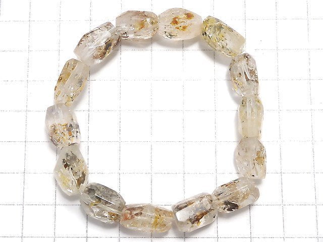 [Video][One of a kind] Oil in Quartz Faceted Nugget Bracelet NO.115