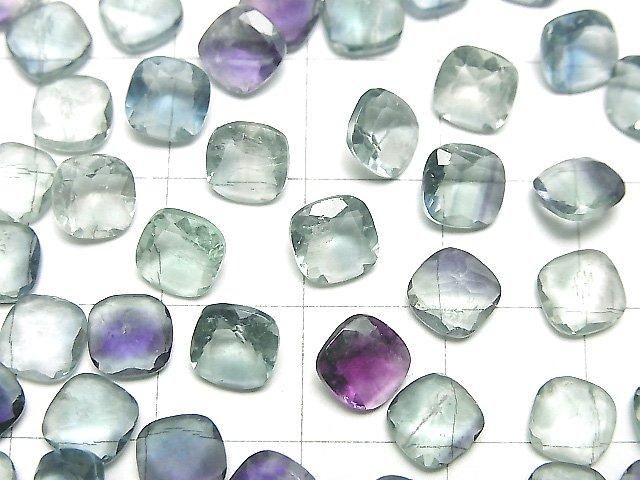 [Video]High Quality Multicolor Fluorite AAA- Loose stone Square Faceted 6x6mm 5pcs