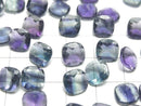 [Video]High Quality Multicolor Fluorite AAA- Loose stone Square Faceted 8x8mm 3pcs