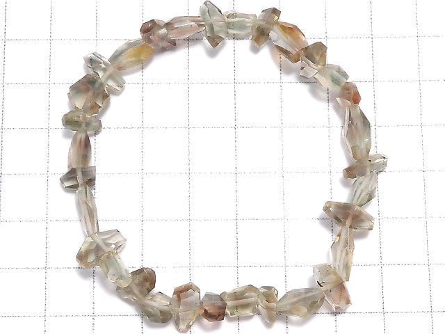 [Video][One of a kind] High Quality Oregon Sunstone AAA- Faceted Nugget Bracelet NO.4