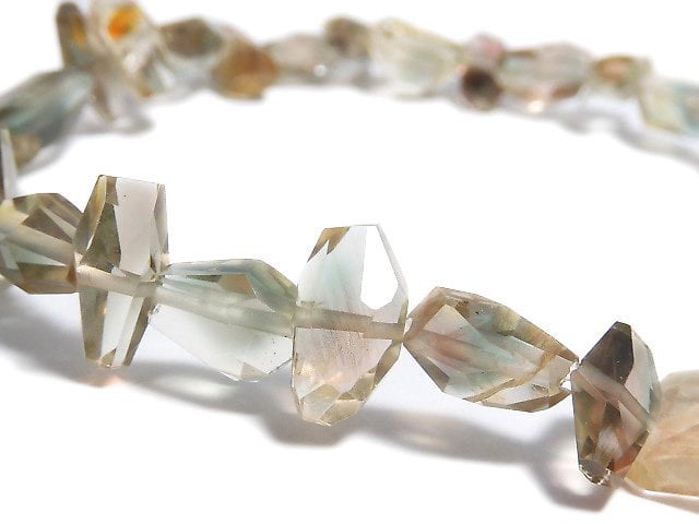 [Video][One of a kind] High Quality Oregon Sunstone AAA- Faceted Nugget Bracelet NO.6