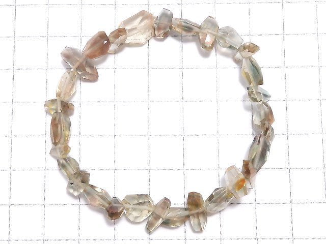 [Video][One of a kind] High Quality Oregon Sunstone AAA- Faceted Nugget Bracelet NO.6