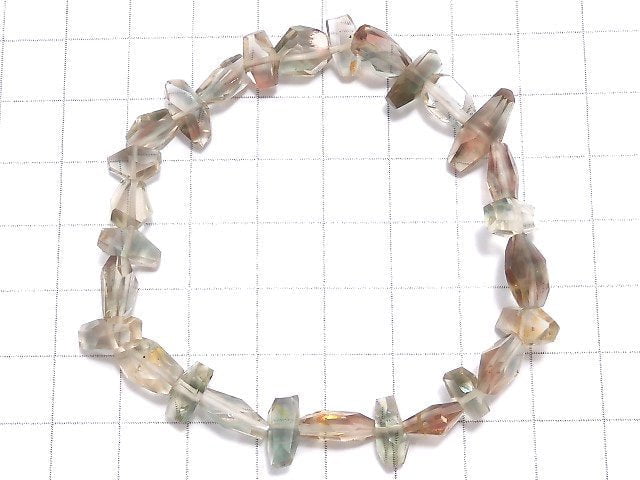 [Video][One of a kind] High Quality Oregon Sunstone AAA- Faceted Nugget Bracelet NO.8