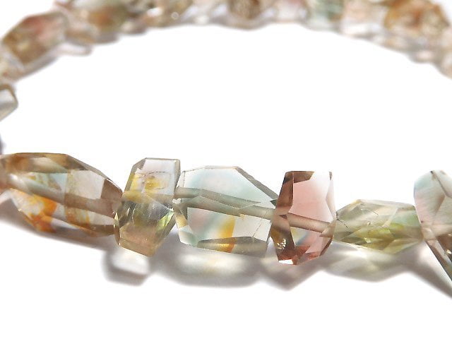 [Video][One of a kind] High Quality Oregon Sunstone AA++ Faceted Nugget Bracelet NO.9