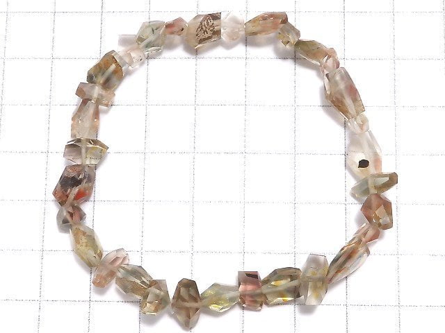 [Video][One of a kind] High Quality Oregon Sunstone AA++ Faceted Nugget Bracelet NO.9