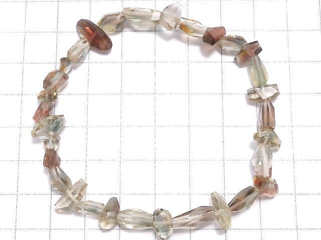 [Video][One of a kind] High Quality Oregon Sunstone AAA- Faceted Nugget Bracelet NO.10